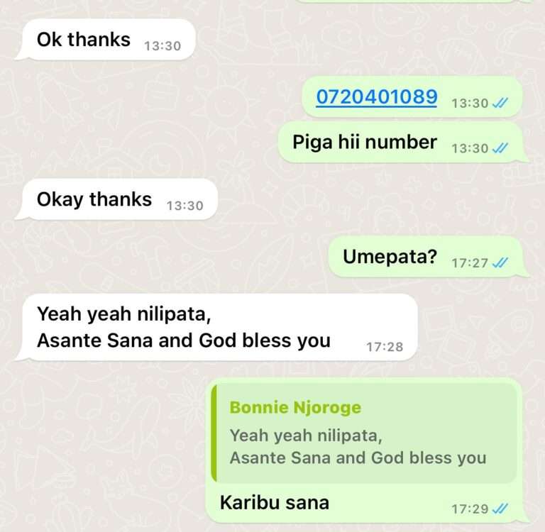 Customer testimonial screenshots showing positive feedback and client satisfaction for curtain installation services in Nairobi.