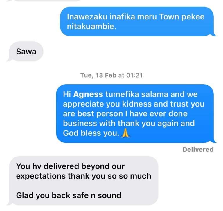 Customer testimonial screenshots showing positive feedback and client satisfaction for curtain installation services in Nairobi.