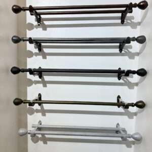 imported curtain rods for hanging sheers and curtains on display in eastleigh nairobi kenya drapes company showroom