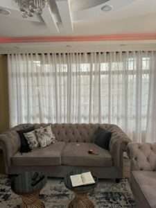 Elegant voile sheer curtains for sale in Nairobi showroom