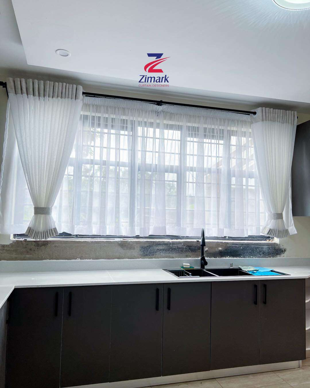 Elegant voile sheer curtains for sale in Nairobi showroom