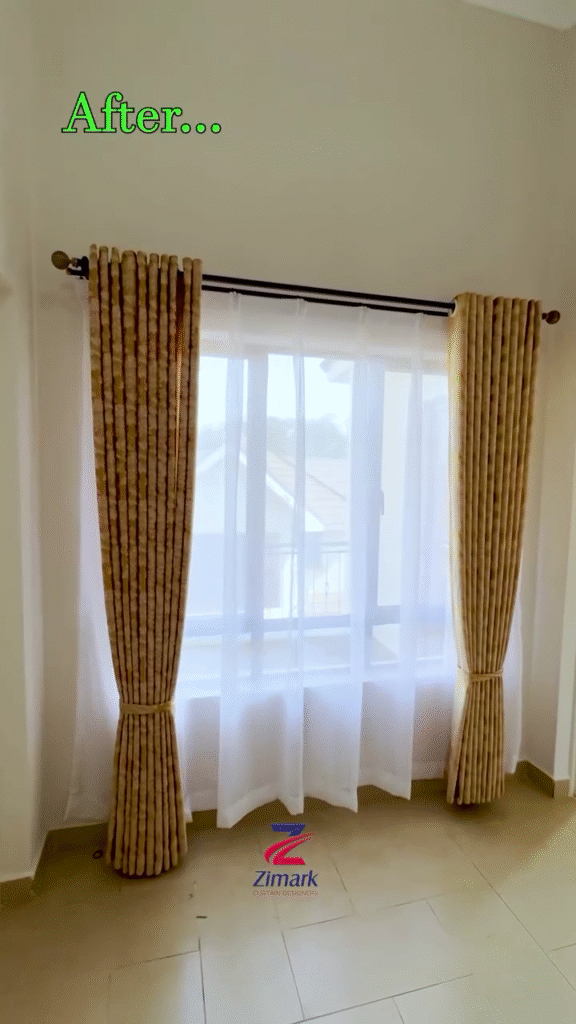 Elegant window treatments enhancing natural light in a modern living room